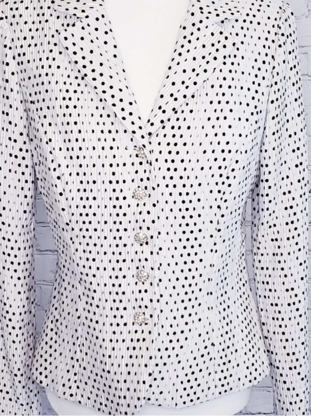 Cachet Evening Jacket Elegant Ladies Black White Dot Size 10